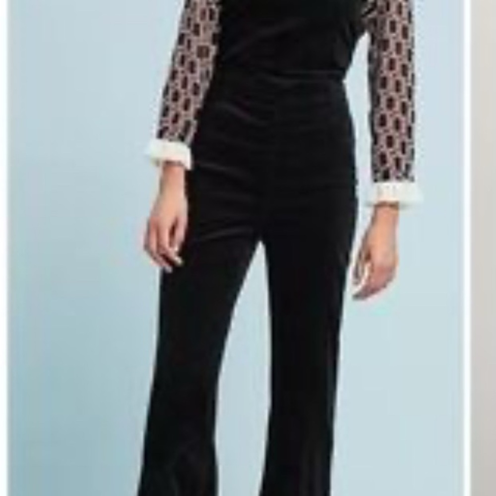 Pilcro & The Letterpress Velvet Flare Overalls – Black